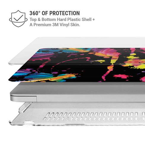 Chromatic Splatter Black MacBook Air 15in (2023-2025) Case plus Skin